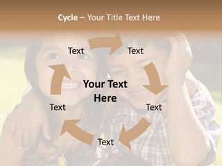 Brother And Sister Playing Outside PowerPoint Template
