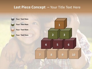 Brother And Sister Playing Outside PowerPoint Template