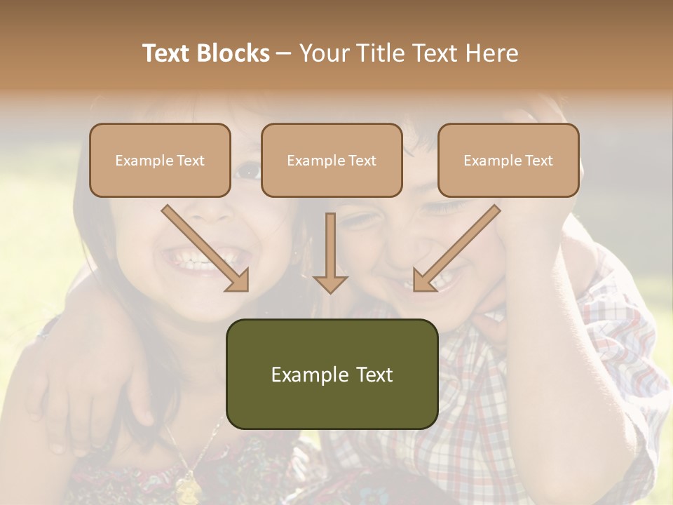 Brother And Sister Playing Outside PowerPoint Template