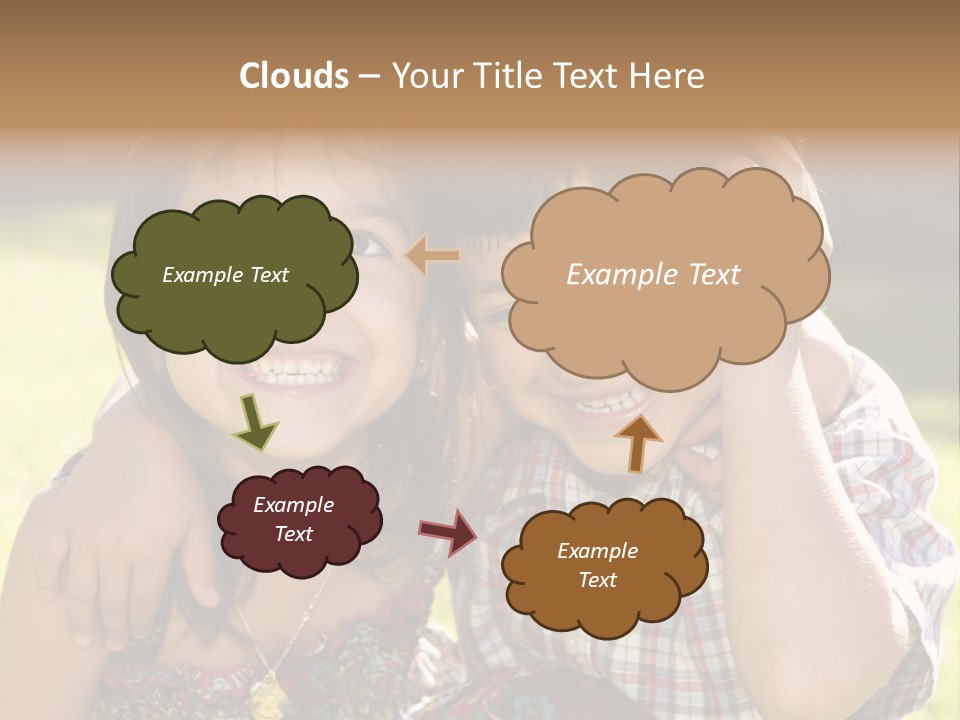 Brother And Sister Playing Outside PowerPoint Template