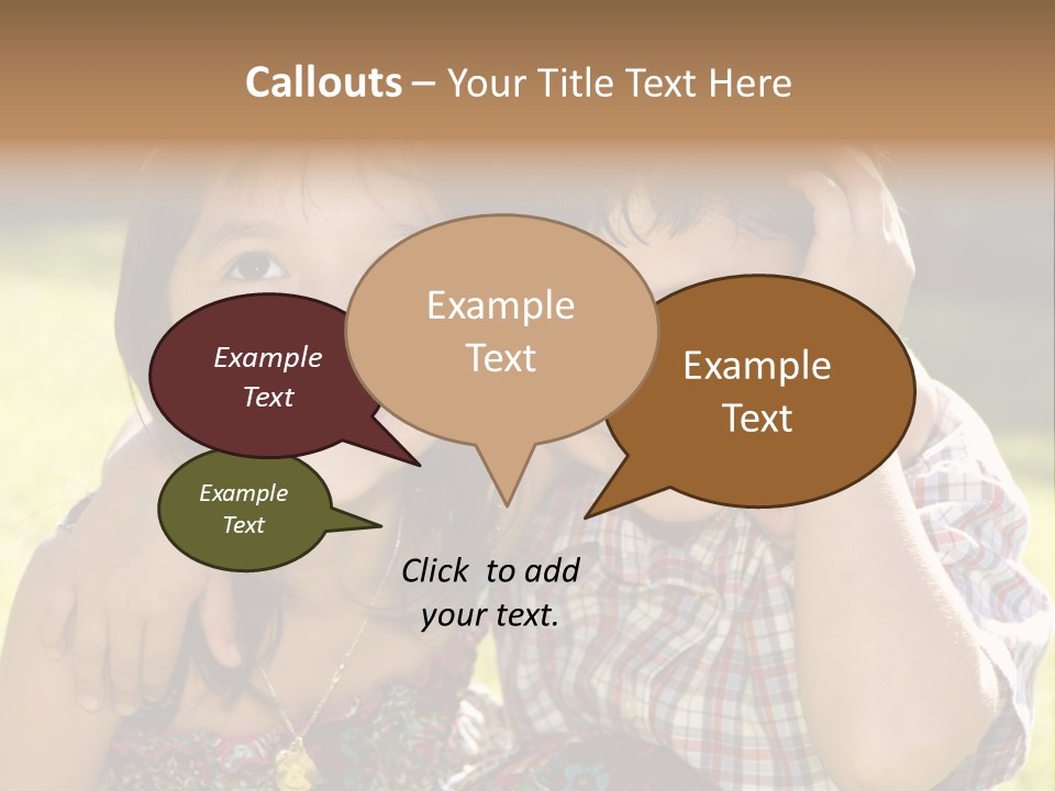 Brother And Sister Playing Outside PowerPoint Template