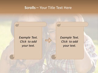 Brother And Sister Playing Outside PowerPoint Template