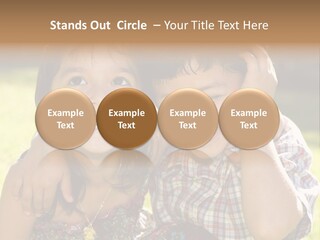 Brother And Sister Playing Outside PowerPoint Template