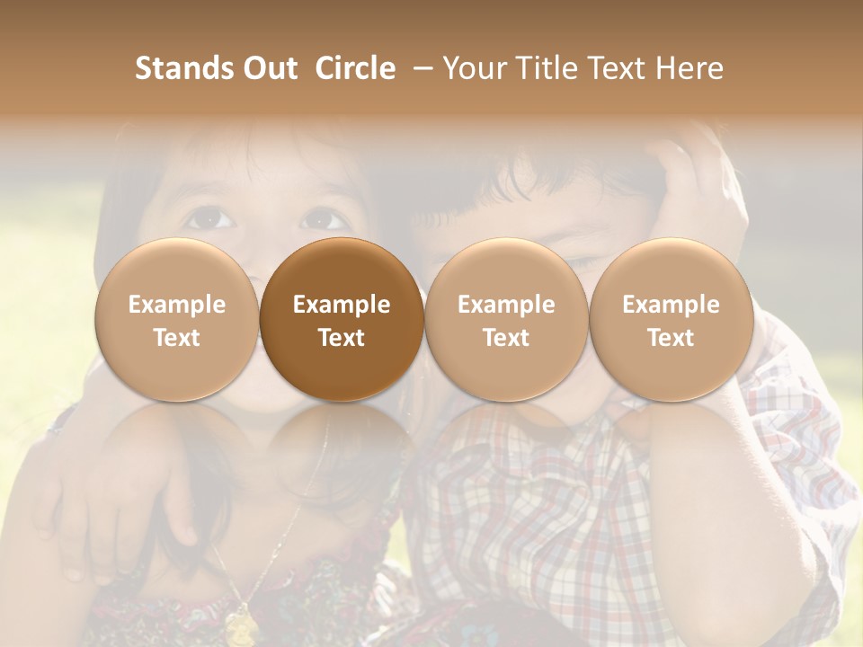 Brother And Sister Playing Outside PowerPoint Template