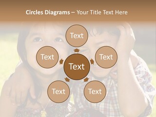 Brother And Sister Playing Outside PowerPoint Template