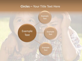 Brother And Sister Playing Outside PowerPoint Template