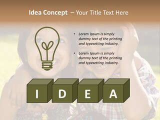 Brother And Sister Playing Outside PowerPoint Template