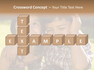 Brother And Sister Playing Outside PowerPoint Template