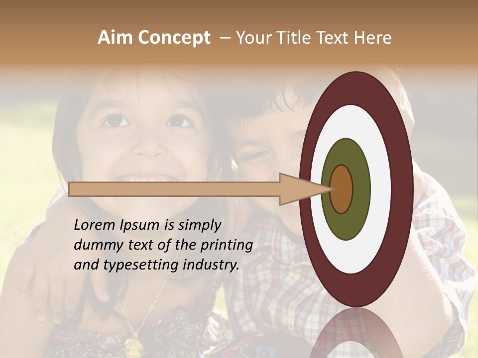 Brother And Sister Playing Outside PowerPoint Template