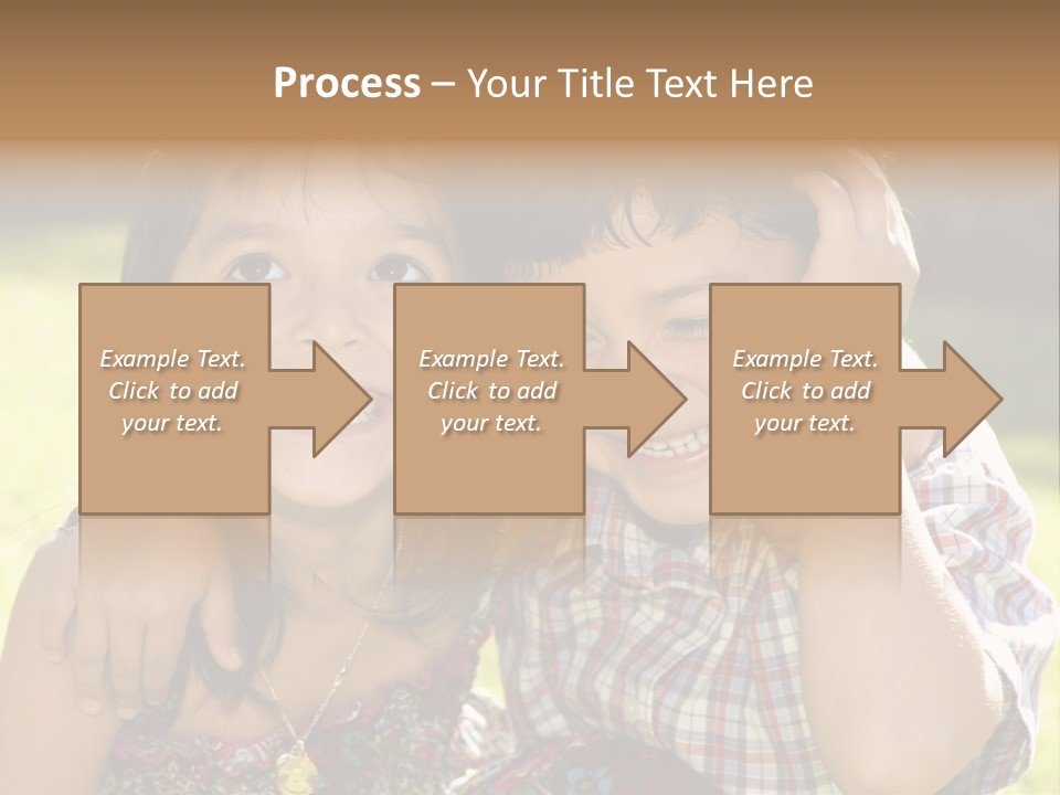 Brother And Sister Playing Outside PowerPoint Template