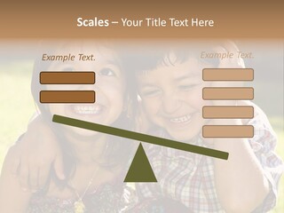 Brother And Sister Playing Outside PowerPoint Template