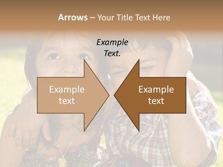 Brother And Sister Playing Outside PowerPoint Template