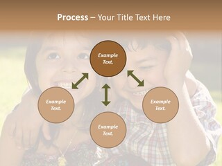 Brother And Sister Playing Outside PowerPoint Template