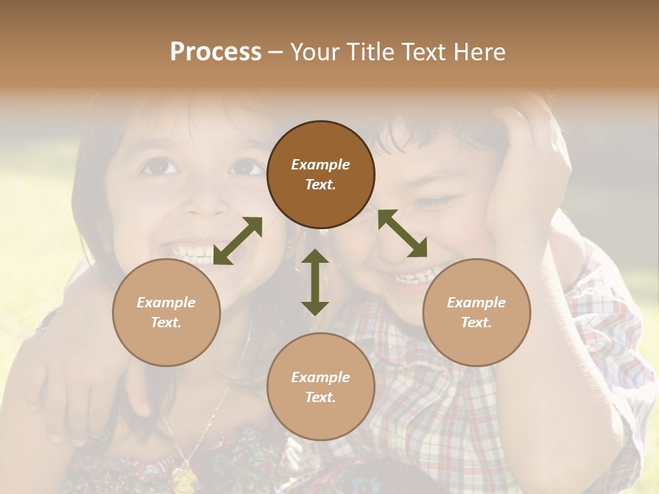 Brother And Sister Playing Outside PowerPoint Template