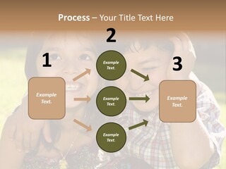 Brother And Sister Playing Outside PowerPoint Template