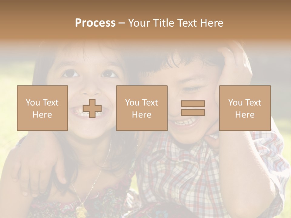 Brother And Sister Playing Outside PowerPoint Template