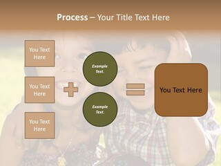 Brother And Sister Playing Outside PowerPoint Template