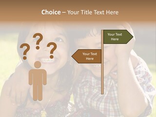 Brother And Sister Playing Outside PowerPoint Template