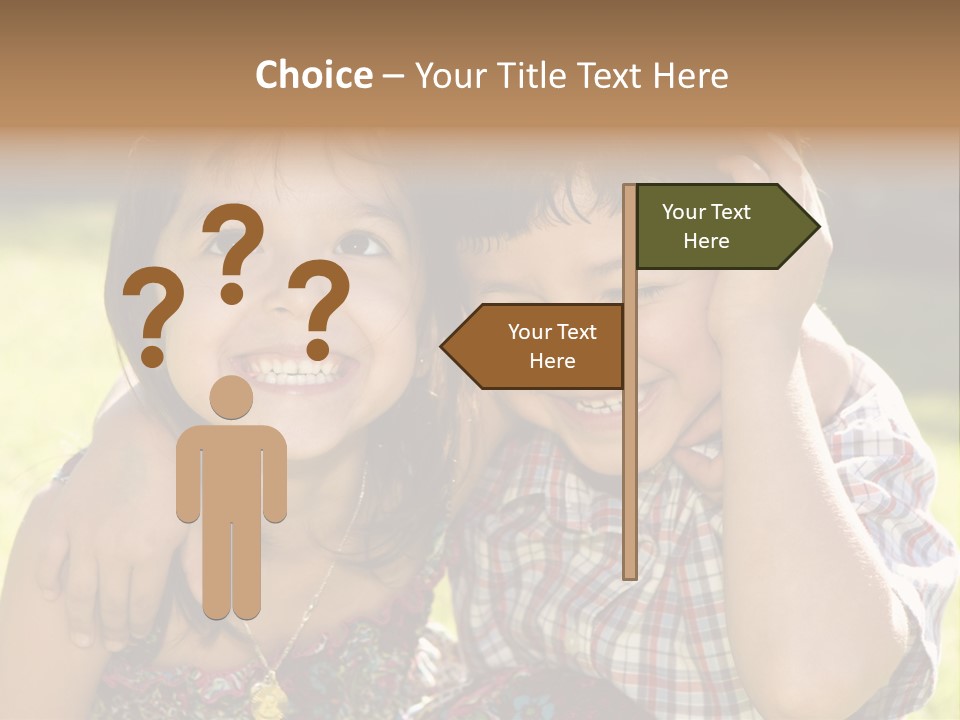 Brother And Sister Playing Outside PowerPoint Template