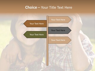 Brother And Sister Playing Outside PowerPoint Template