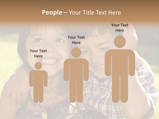 Brother And Sister Playing Outside PowerPoint Template