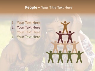 Brother And Sister Playing Outside PowerPoint Template