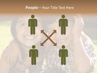 Brother And Sister Playing Outside PowerPoint Template