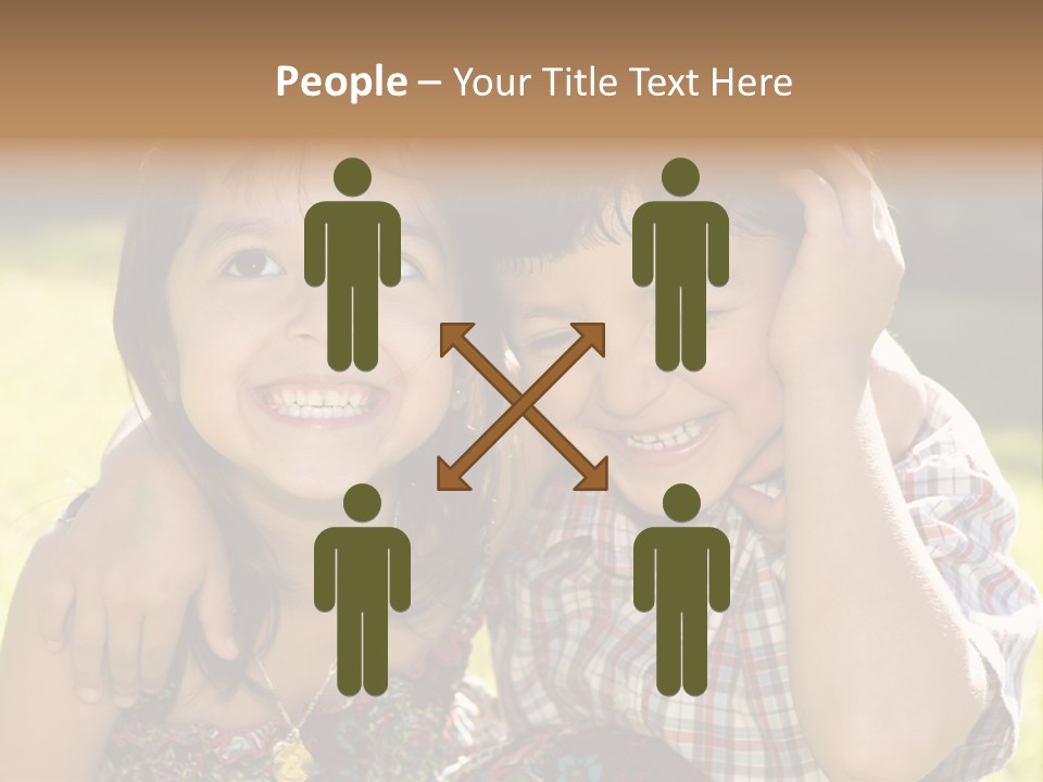 Brother And Sister Playing Outside PowerPoint Template