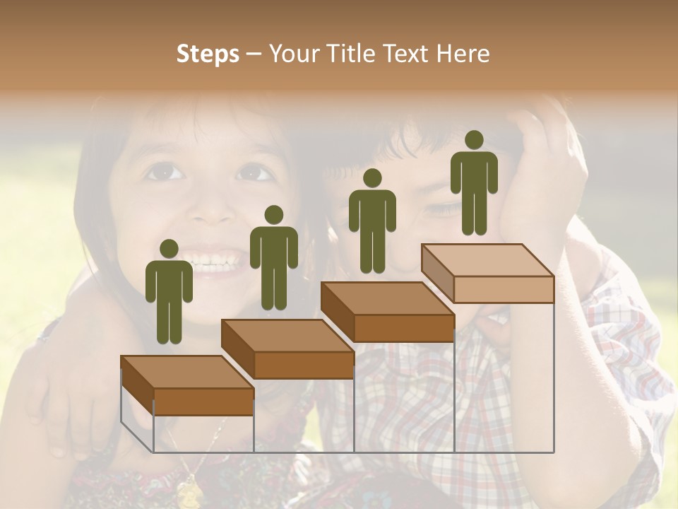 Brother And Sister Playing Outside PowerPoint Template