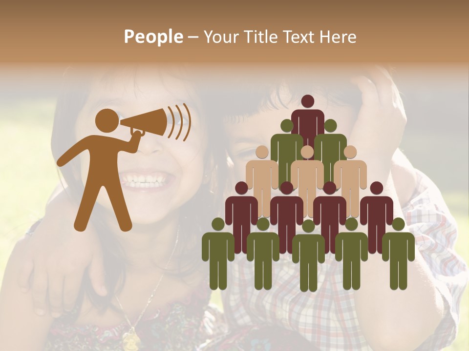 Brother And Sister Playing Outside PowerPoint Template