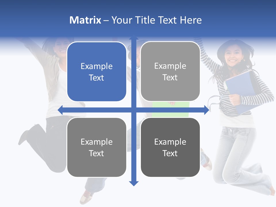 Excited Group Of Students Jumping, Isolated Over White PowerPoint Template