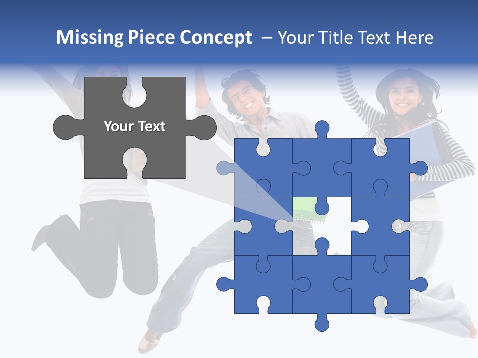 Excited Group Of Students Jumping, Isolated Over White PowerPoint Template