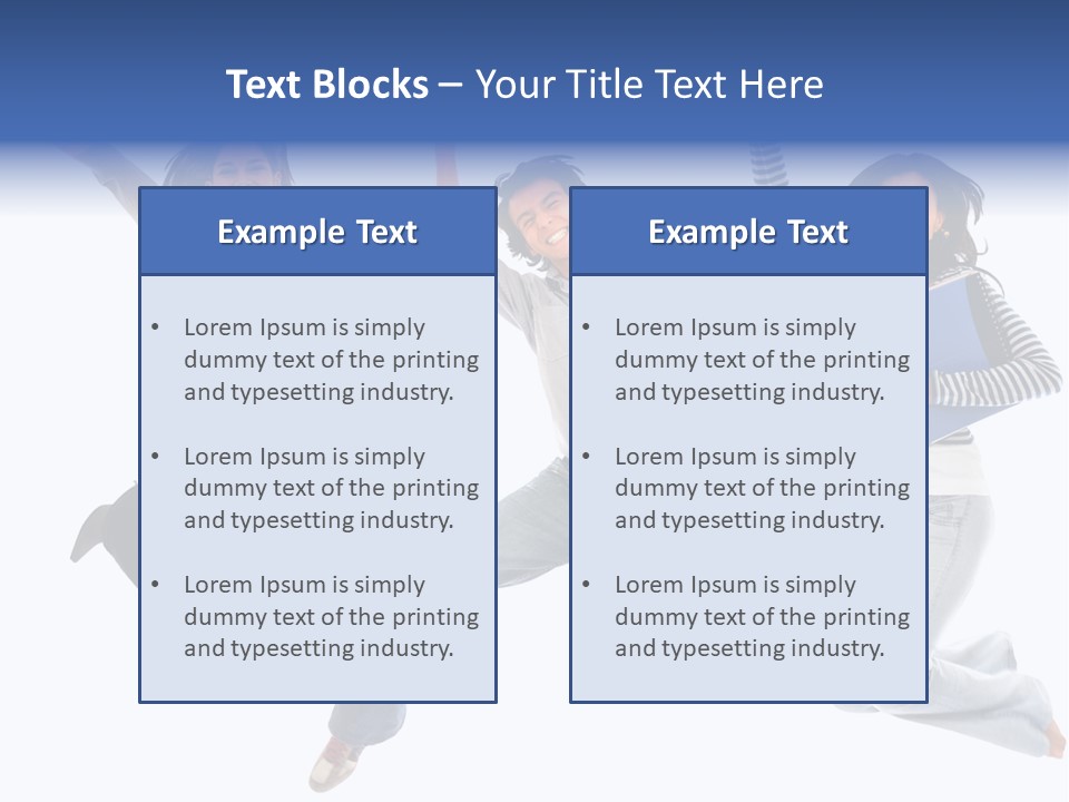 Excited Group Of Students Jumping, Isolated Over White PowerPoint Template
