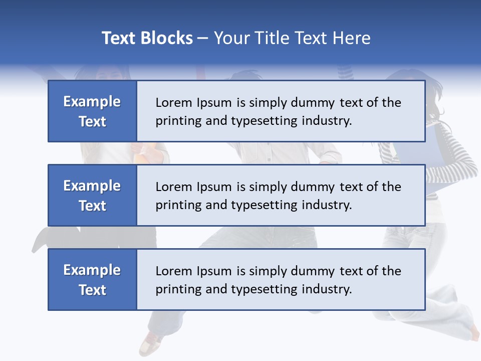 Excited Group Of Students Jumping, Isolated Over White PowerPoint Template