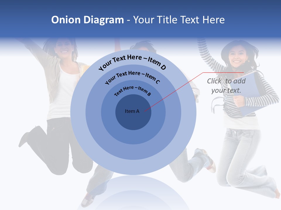 Excited Group Of Students Jumping, Isolated Over White PowerPoint Template