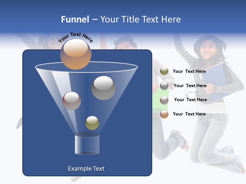 Excited Group Of Students Jumping, Isolated Over White PowerPoint Template