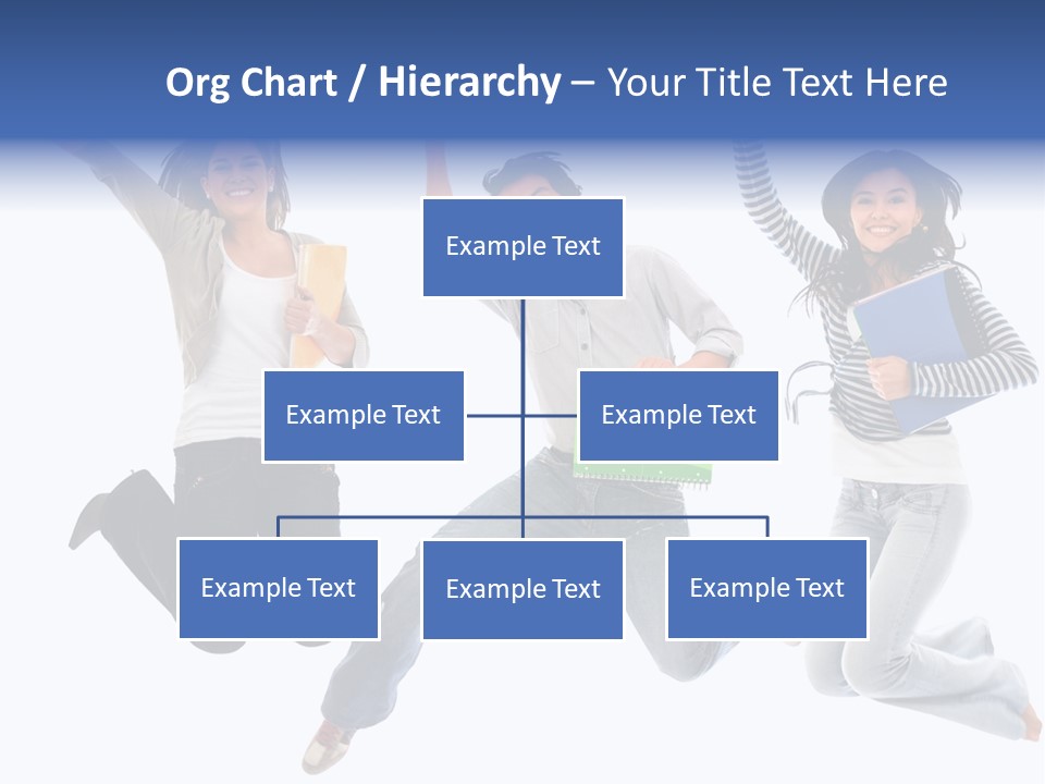 Excited Group Of Students Jumping, Isolated Over White PowerPoint Template