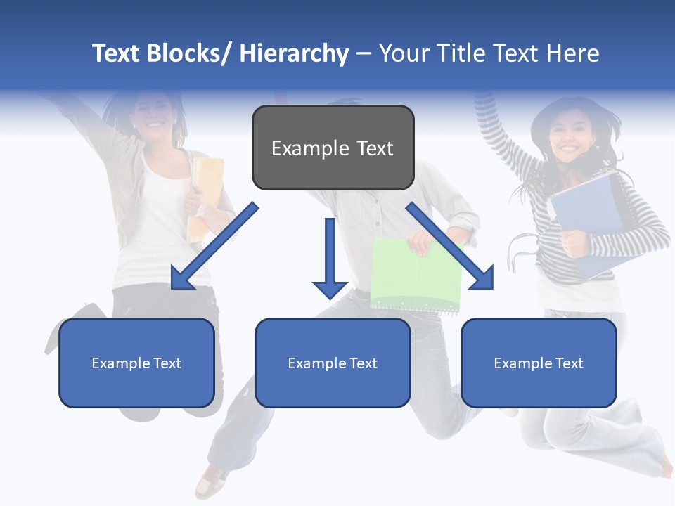 Excited Group Of Students Jumping, Isolated Over White PowerPoint Template