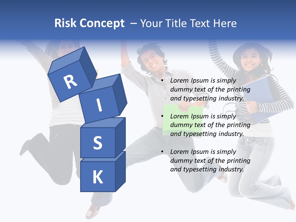 Excited Group Of Students Jumping, Isolated Over White PowerPoint Template