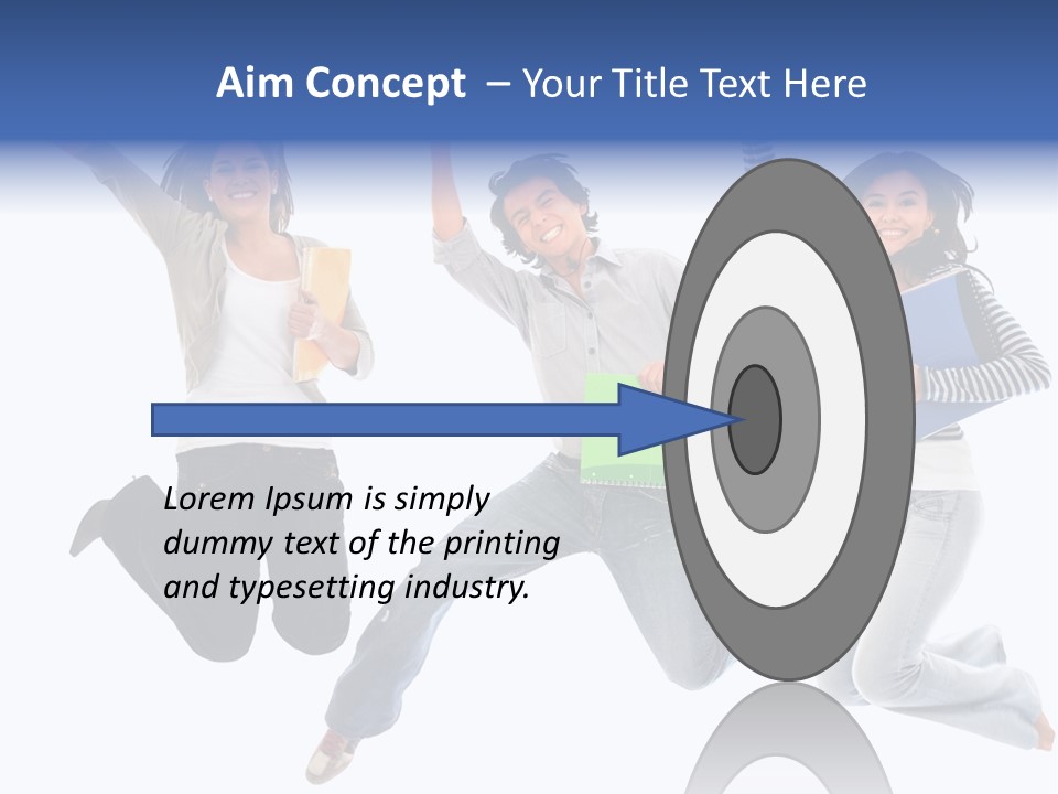 Excited Group Of Students Jumping, Isolated Over White PowerPoint Template