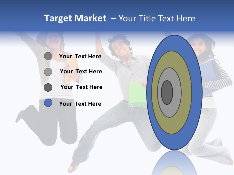 Excited Group Of Students Jumping, Isolated Over White PowerPoint Template