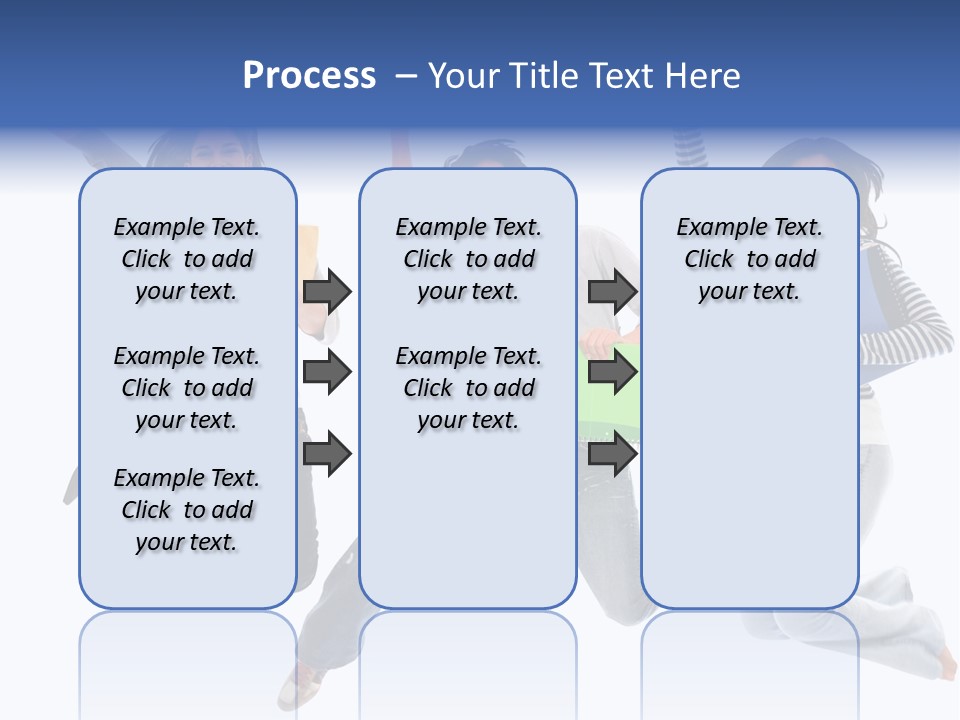 Excited Group Of Students Jumping, Isolated Over White PowerPoint Template