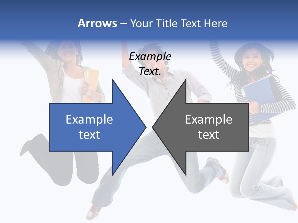 Excited Group Of Students Jumping, Isolated Over White PowerPoint Template