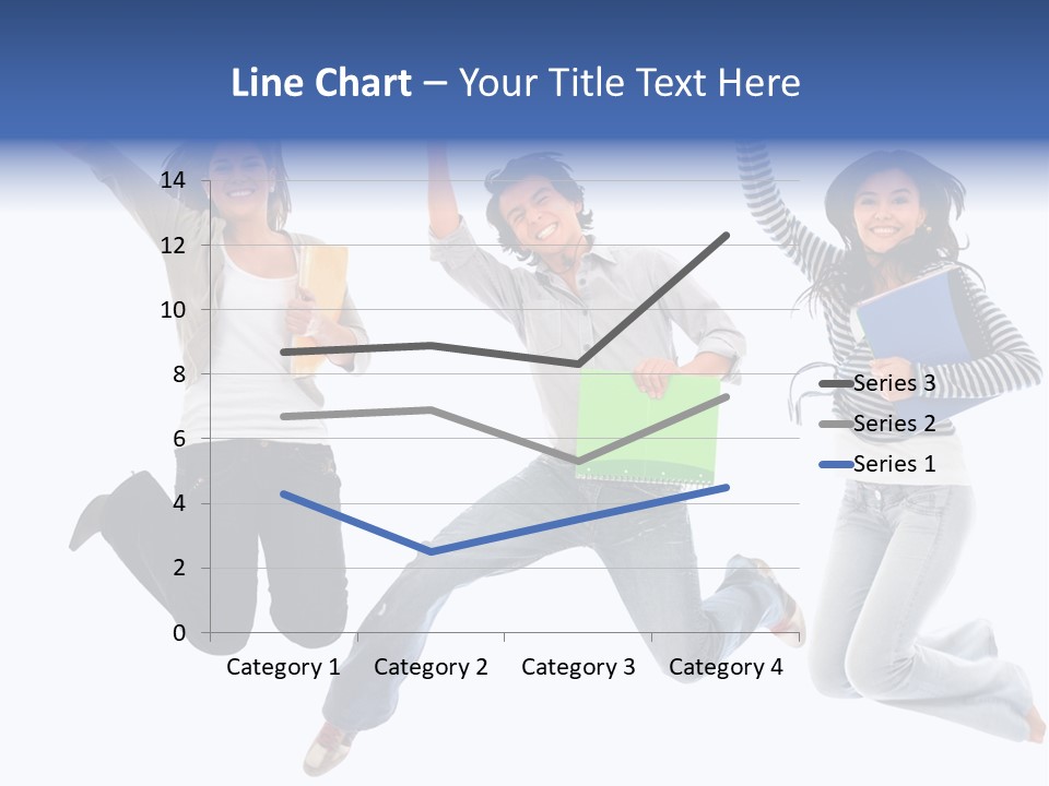 Excited Group Of Students Jumping, Isolated Over White PowerPoint Template