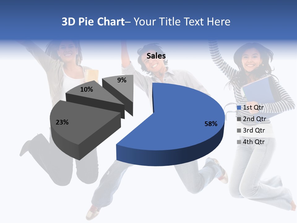 Excited Group Of Students Jumping, Isolated Over White PowerPoint Template