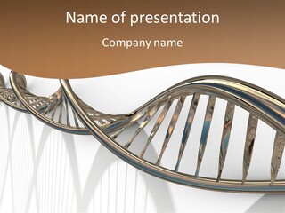 Dna Structure Model On White Surface PowerPoint Template