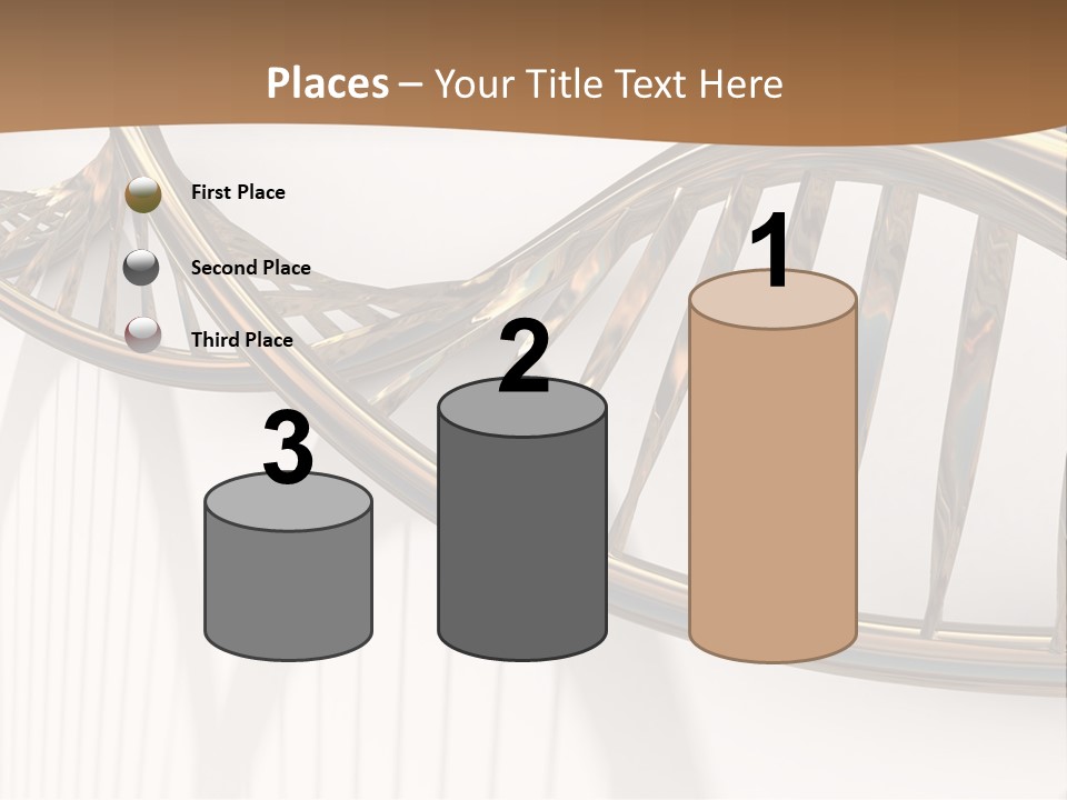 Dna Structure Model On White Surface PowerPoint Template