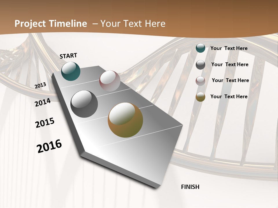 Dna Structure Model On White Surface PowerPoint Template