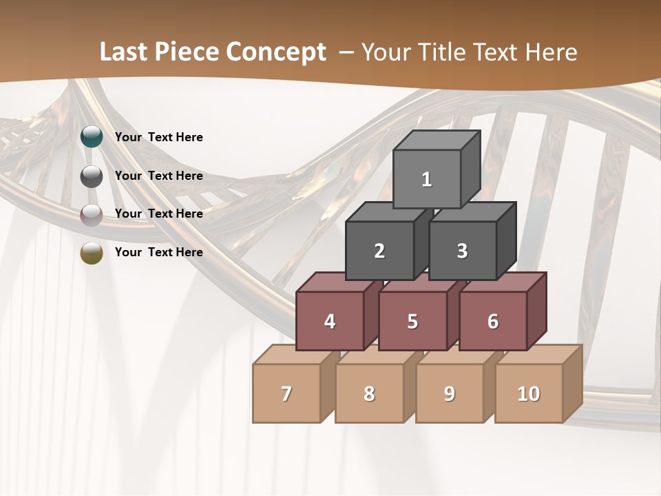 Dna Structure Model On White Surface PowerPoint Template