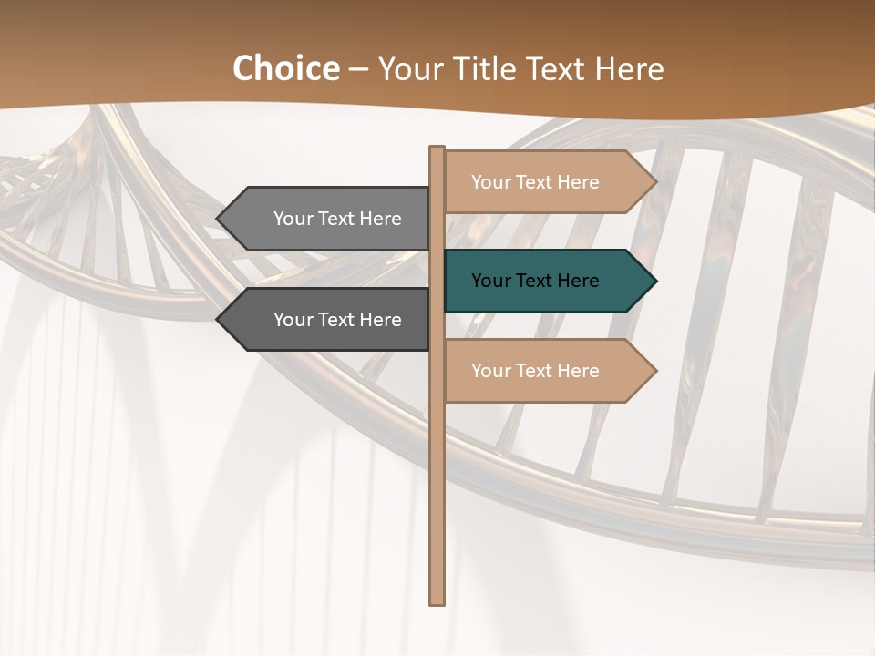 Dna Structure Model On White Surface PowerPoint Template